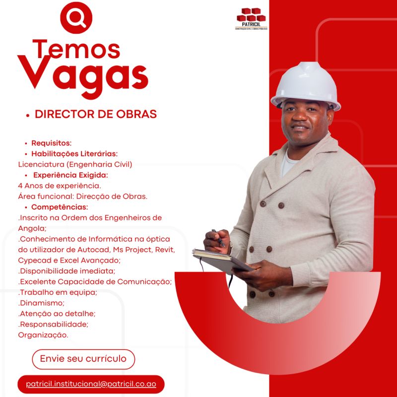 Vaga Para Director De Obra Empregos Yoyota Angola Vagas De Emprego Em Angola 2024 