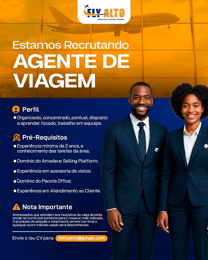 Vaga para Agente de Viagem 