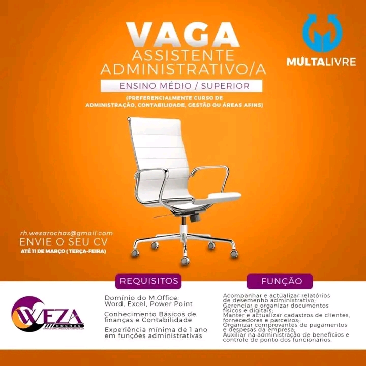 Vaga para Assistente Administrativo(a)