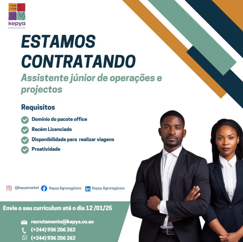 Oportunidade: Assistente Júnior de Operações e Projectos