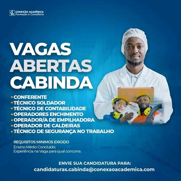 Várias Vagas Abertas para Cabinda