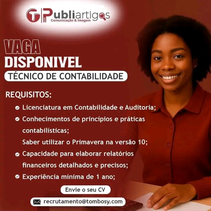 VAGA PARA TÉCNICO DE CONTABILIDADE
