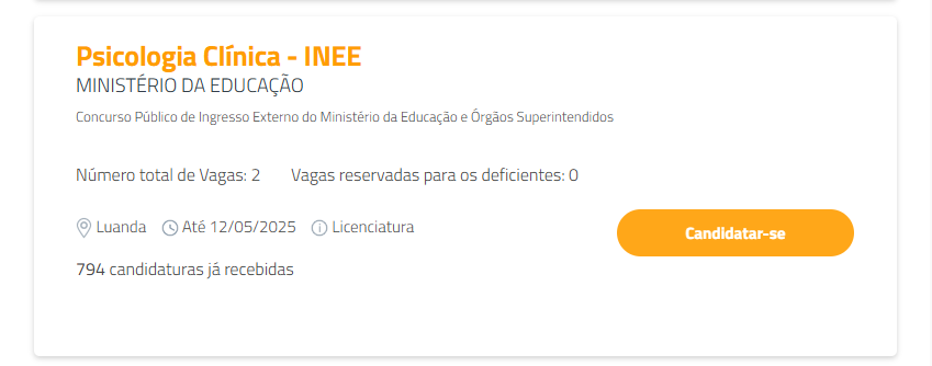 CONCURSO PÚBLICO: 2 Vagas em Psicologia Clínica - INEE no Ministério da Educação
