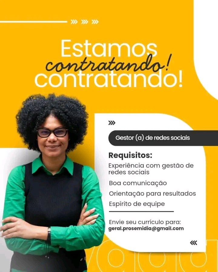 Vaga para Gestor de Redes Sociais