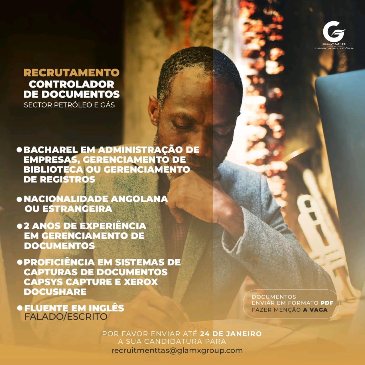 RECRUTAMENTO PARA CONTROLADOR DE DOCUMENTOS NO SECTOR PETRÓLEO E GÁS 