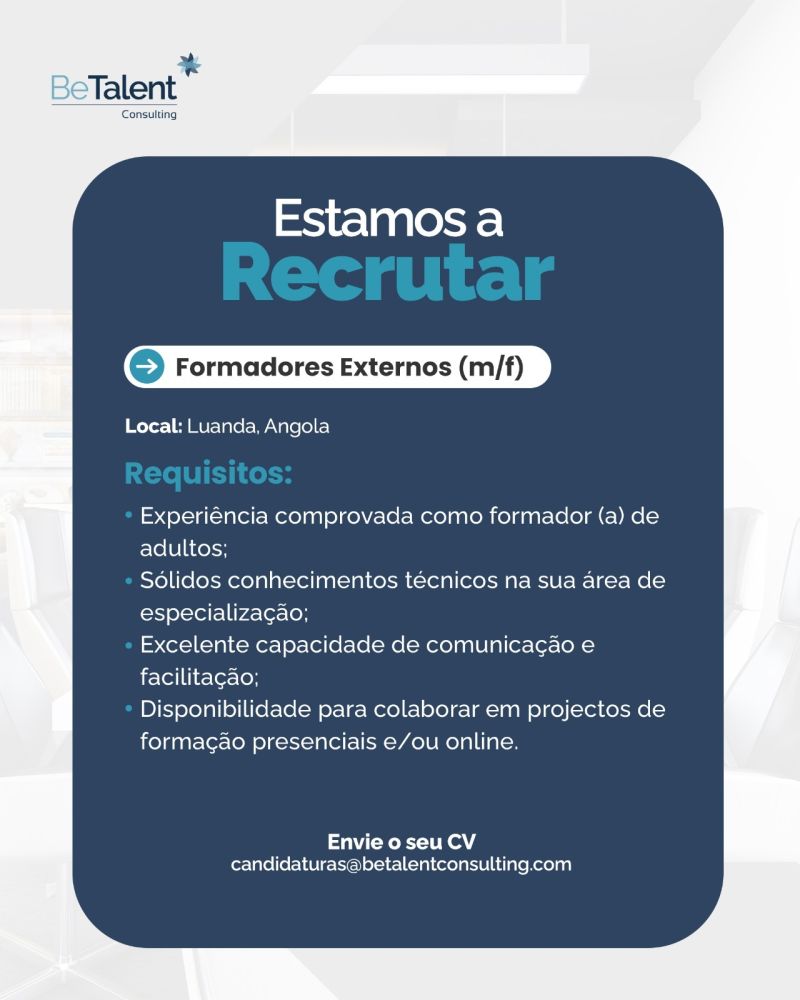 Vaga para Formadores Externos (m/f) — Bolsa de Formadores