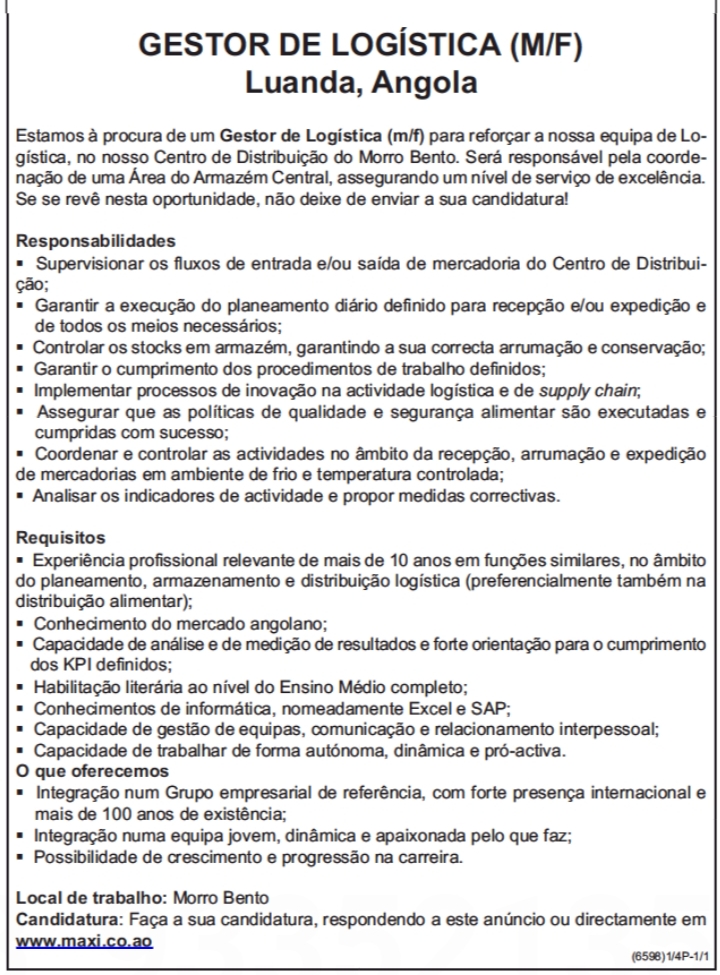 VAGA PARA GESTOR DE LOGÍSTICA (M/F)