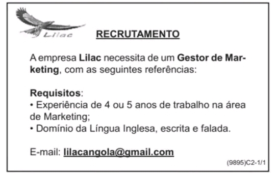 Vaga para Gestor de Marketing
