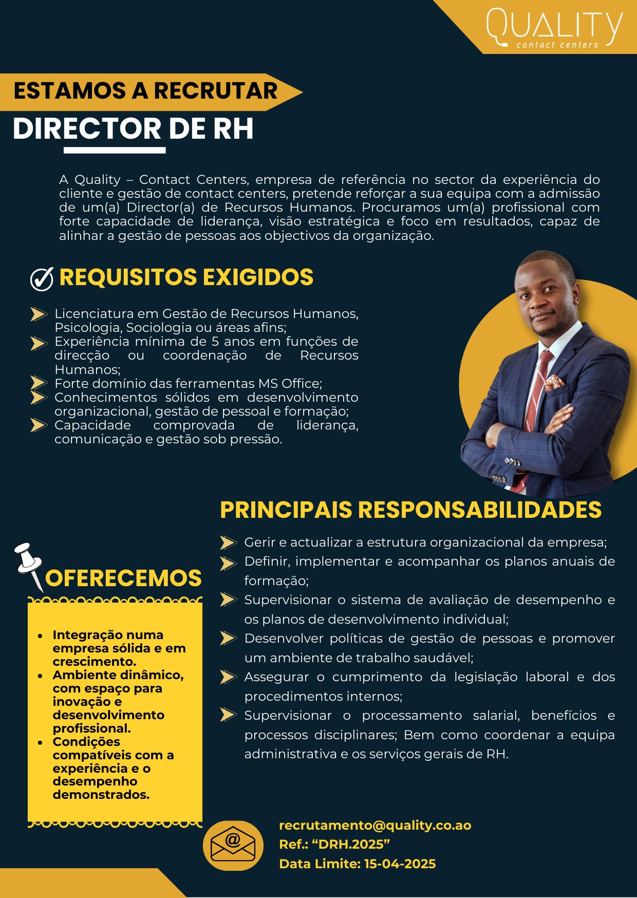 Vaga para Director de Recursos Humanos (RH)