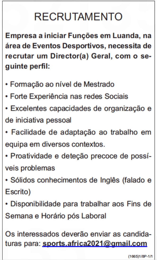 Vaga para Director(a) Geral