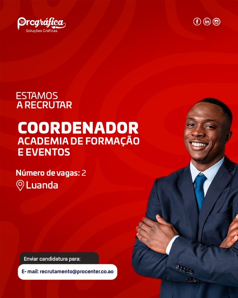 VAGA PARA COORDENADOR - ACADEMIA DE FORMAÇÃO E EVENTOS