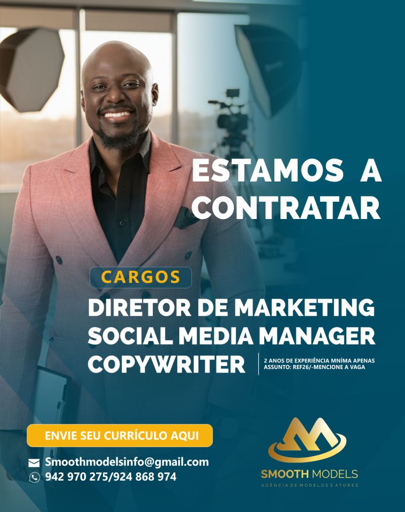 Oportunidade :  Diretor de Marketing, Social Media Manager, Copywriter M/F