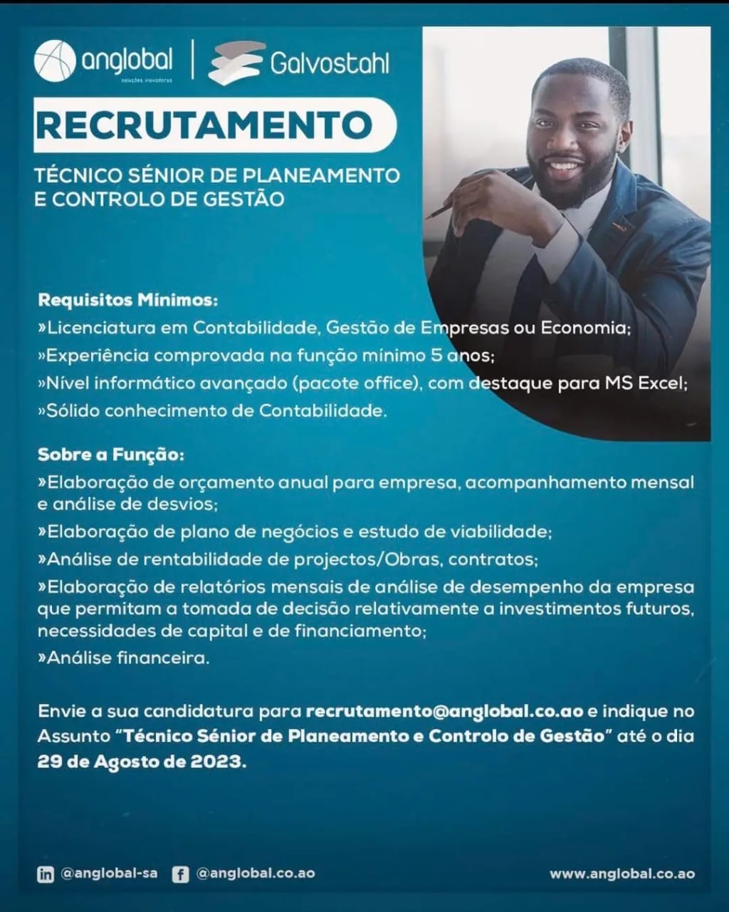 Vaga para Técnico Sénior de Planeamento e Controlo de Gestão