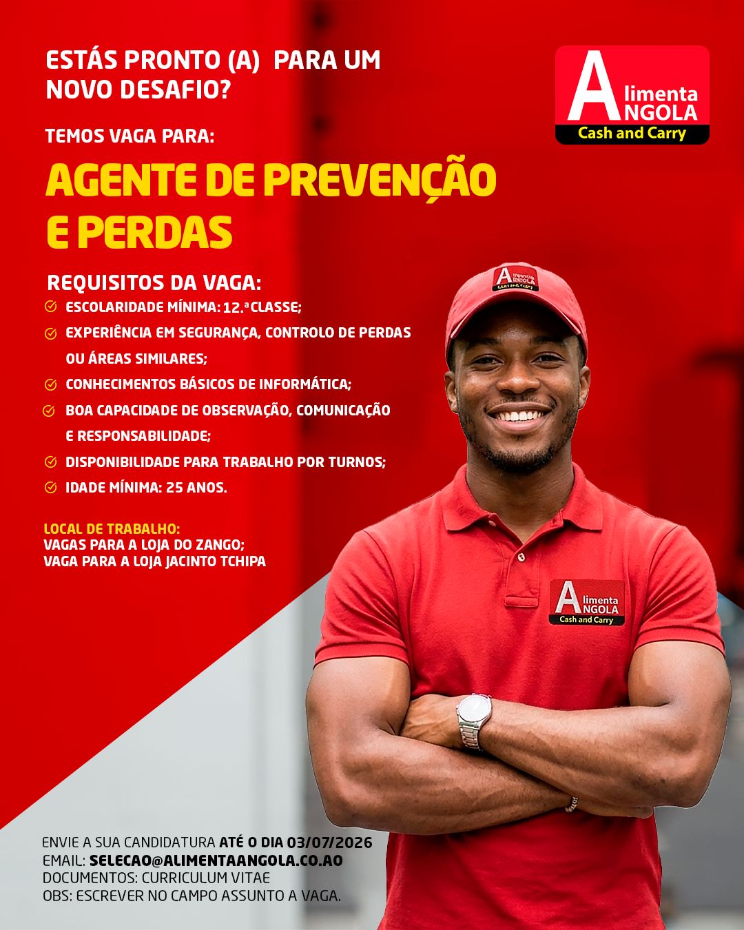 Vaga para Agente de Prevenção e Perdas