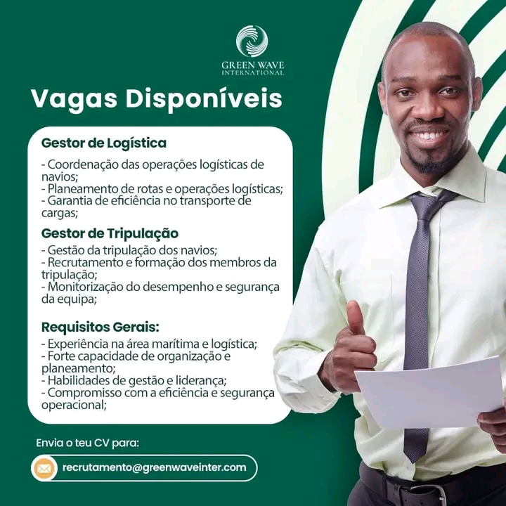 Vagas para Gestor de Logística & Gestor de Tripulação