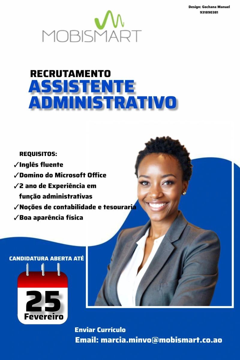 Vaga para Assistente Administrativo/a