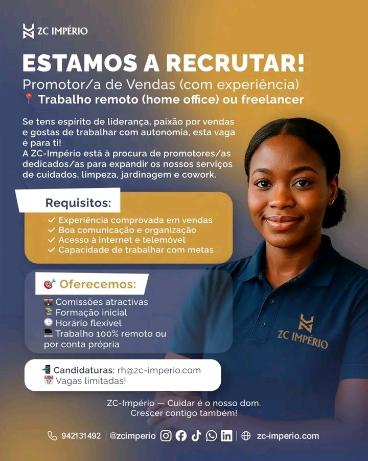 Vaga para promotor/a de vendas 