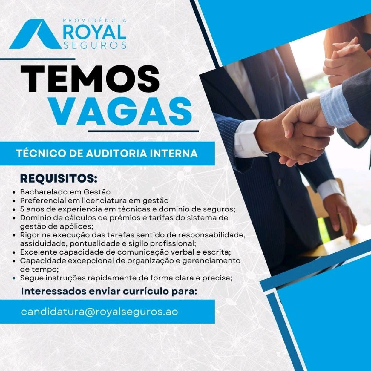 VAGA PARA TÉCNICO DE AUDITORIA INTERNA