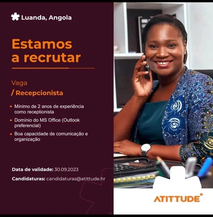 VAGA PARA RECEPCIONISTA 