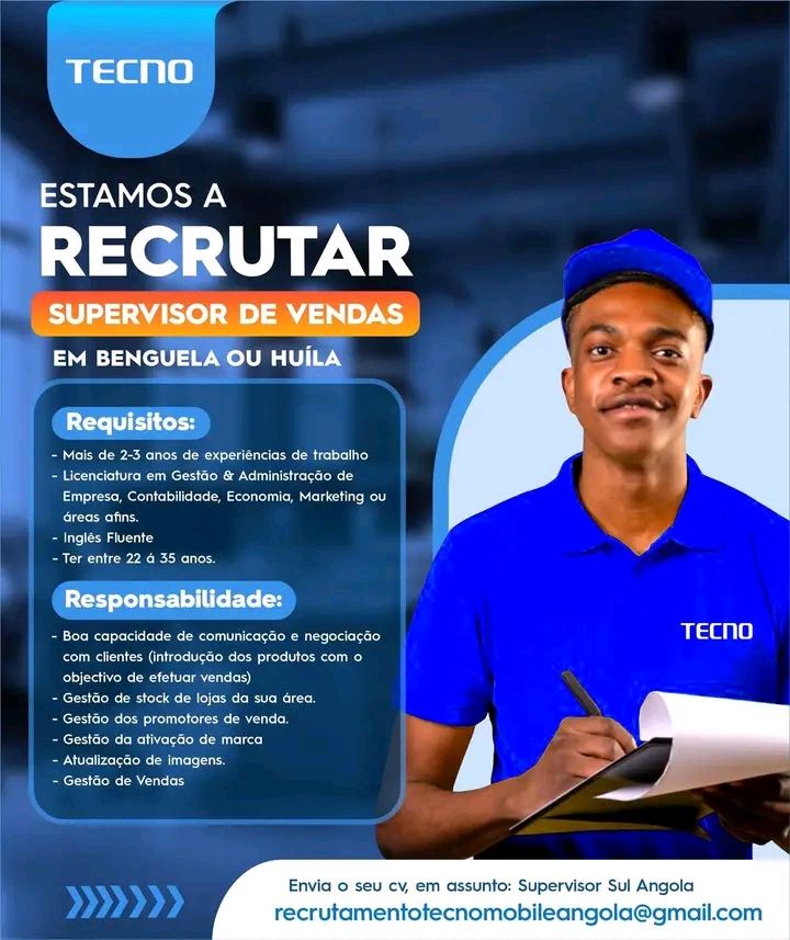 VAGA PARA SUPERVISOR DE VENDAS
