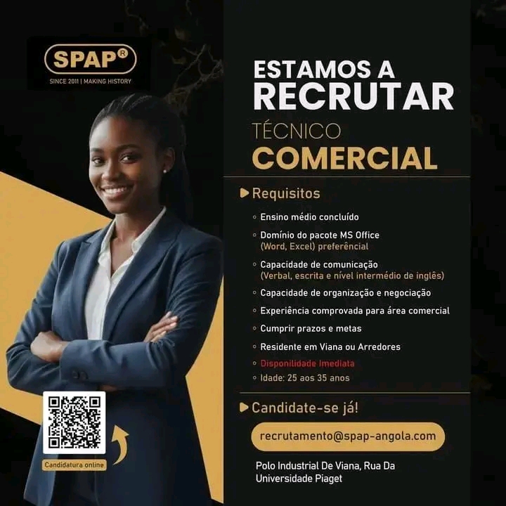 Vaga para Técnico Comercial