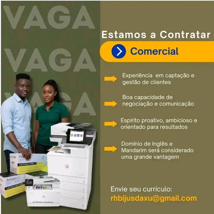 Vaga para Comercial (Captação de Clientes – Grossista e Retalho)