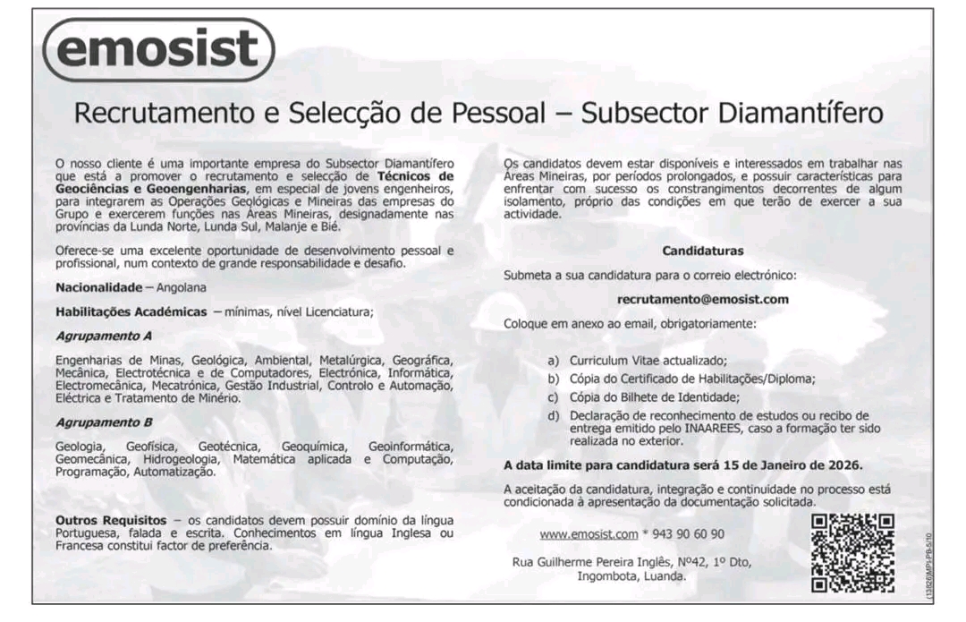 Oportunidade: Subsector Diamantífero