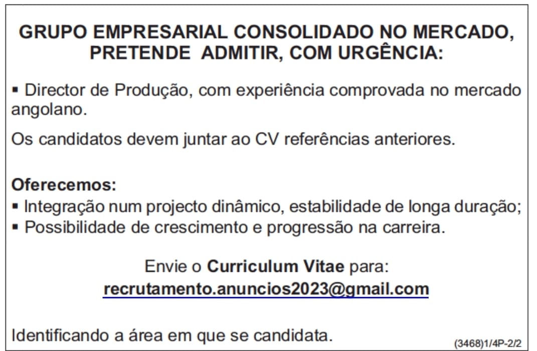 Vaga Para Director De Produção