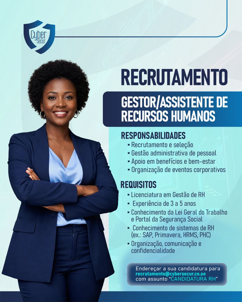 Vaga para ​Gestor/Assistente de Recursos Humanos