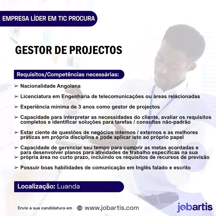 VAGA PARA GESTOR DE PROJECTOS 