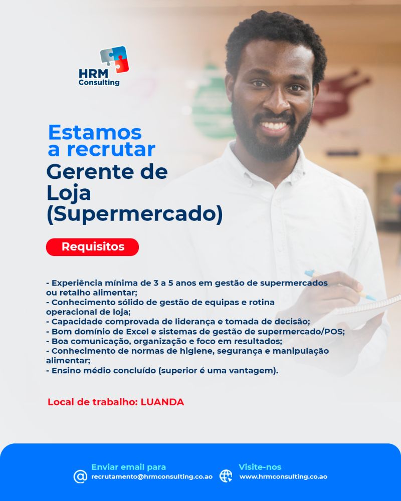 Vaga para ​Gerente de Loja (Supermercado)