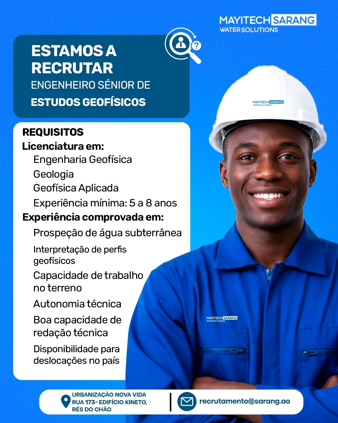VAGA PARA ENGENHEIRO SÊNIOR DE ESTUDOS GEOFÍSICOS