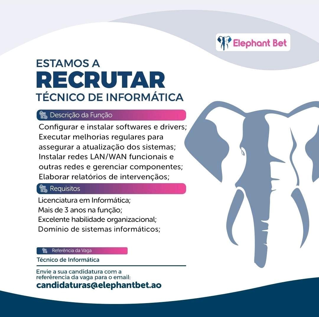 VAGA PRA TÉCNICO DE INFORMÁTICA