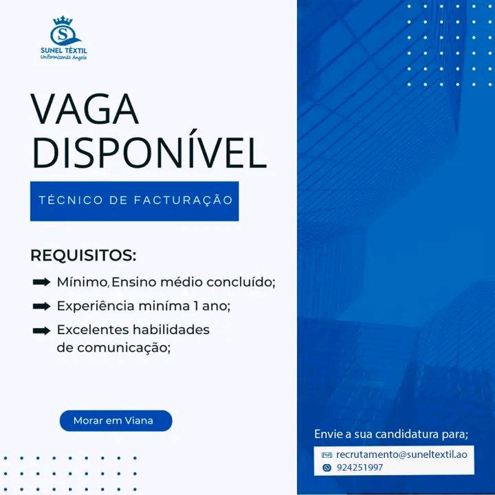 Vaga para Técnico de Faturação