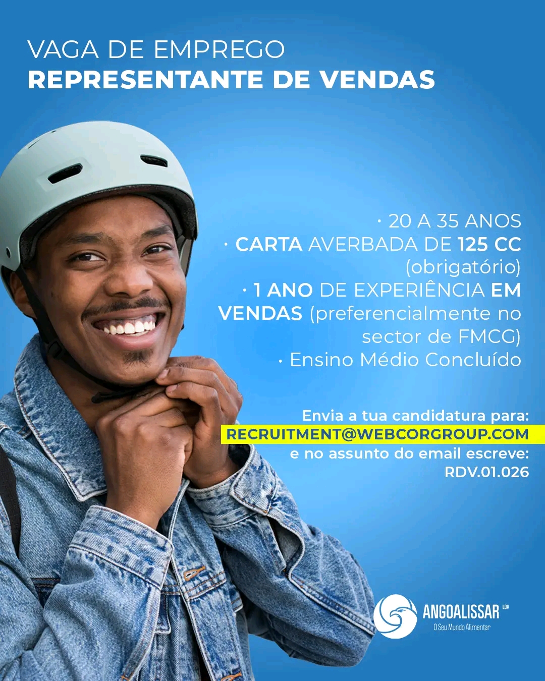 OPORTUNIDADE: REPRESENTANTE DE VENDAS