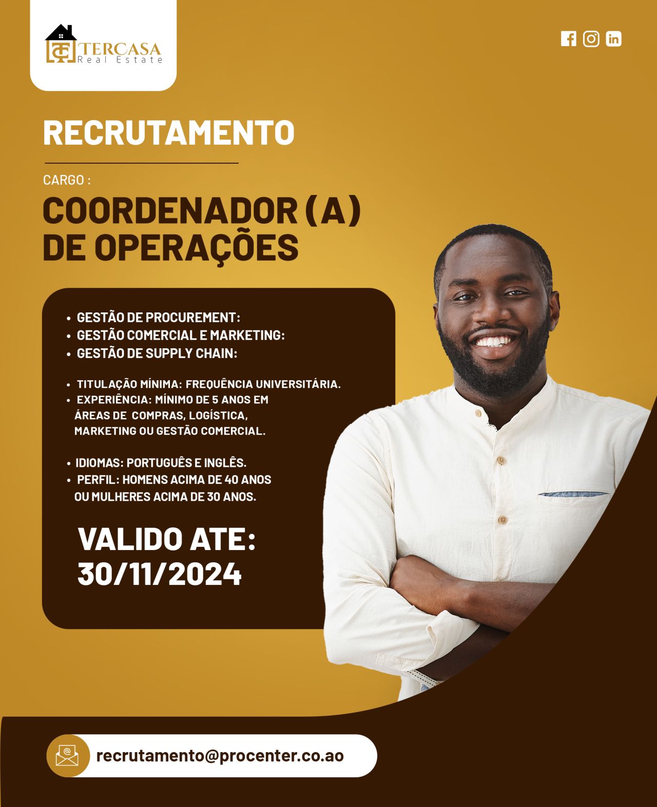 Vaga para Coordenador(a) de Operações