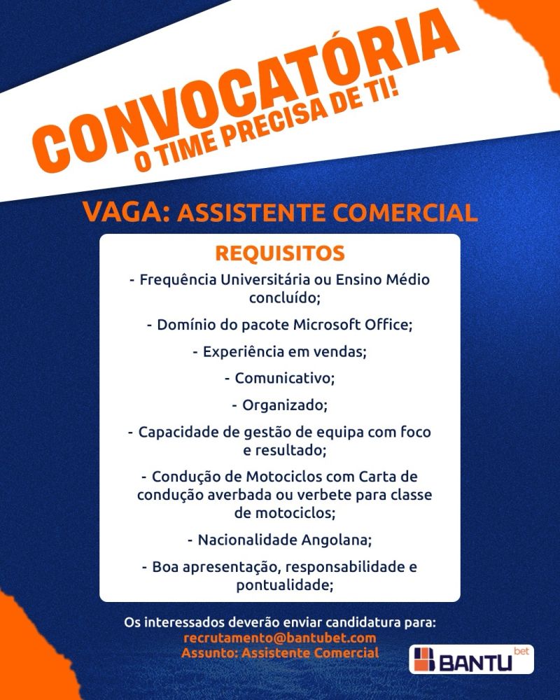 Oportunidade: Assistente Comercial