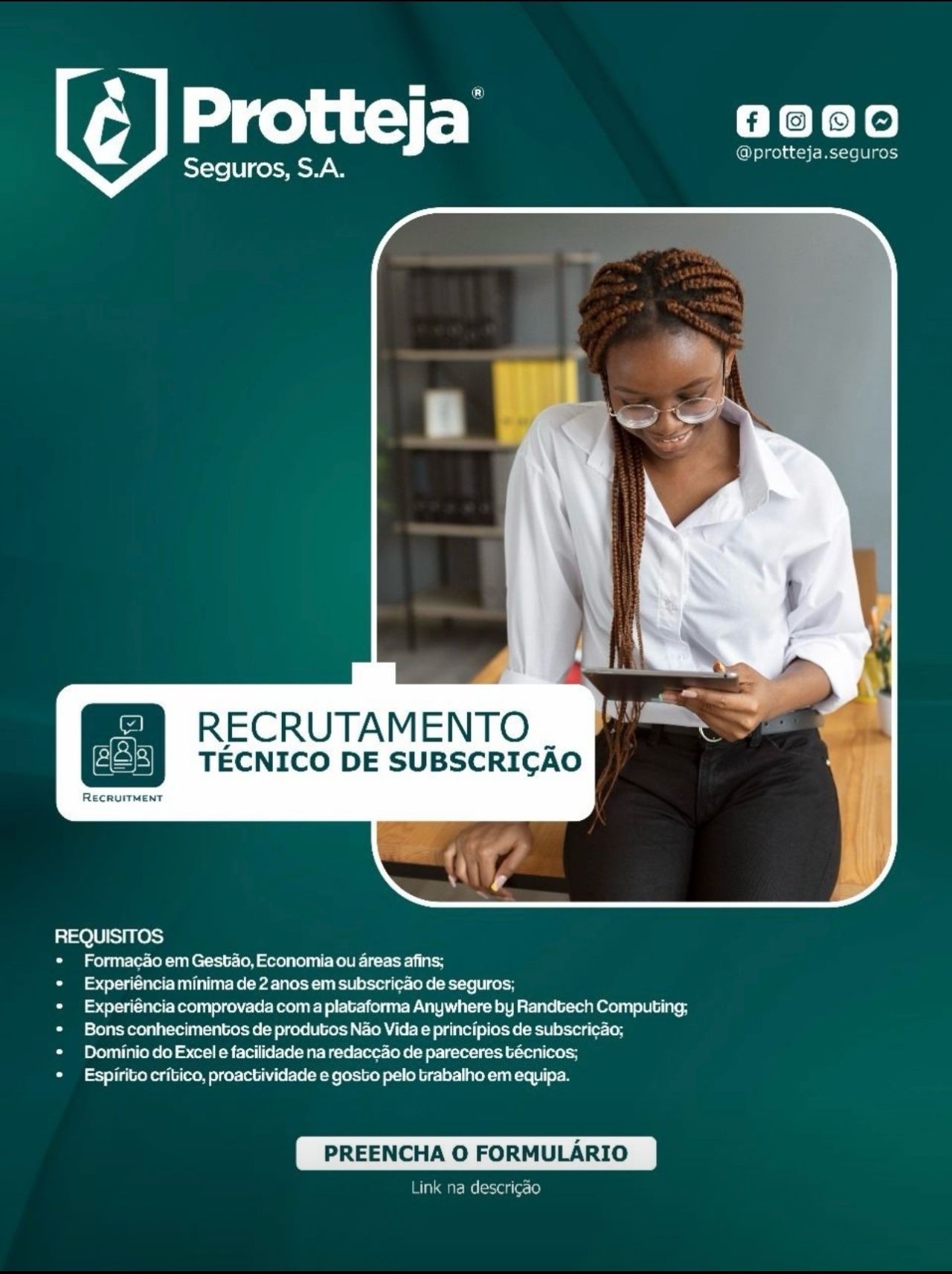 Vaga para Técnico(a) de Subscrição
