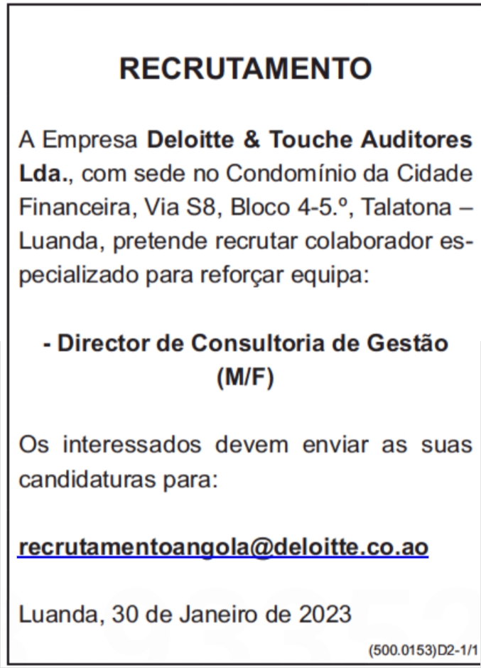 Vaga para Director de Consultoria de Gestão (M/F) 