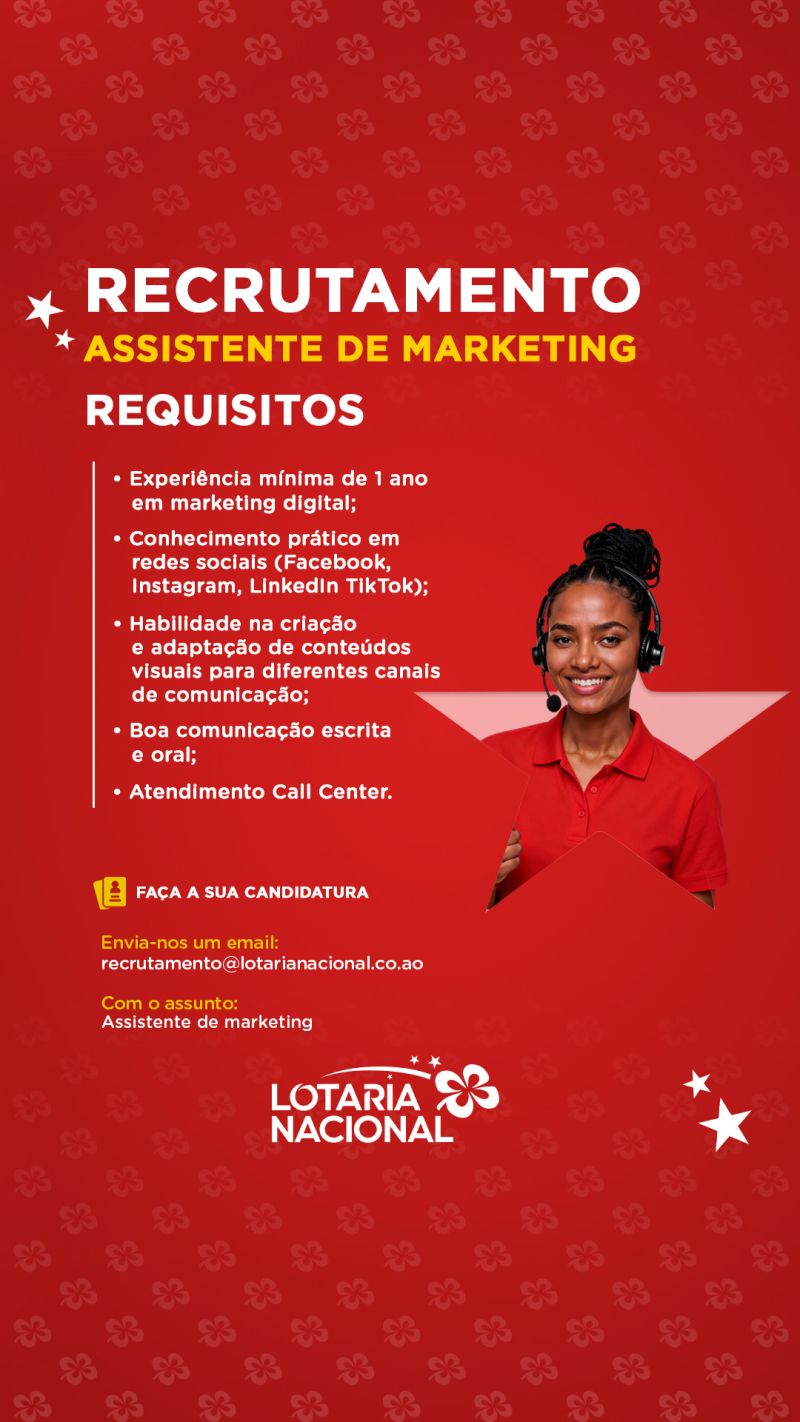 Vaga para Assistente de Marketing