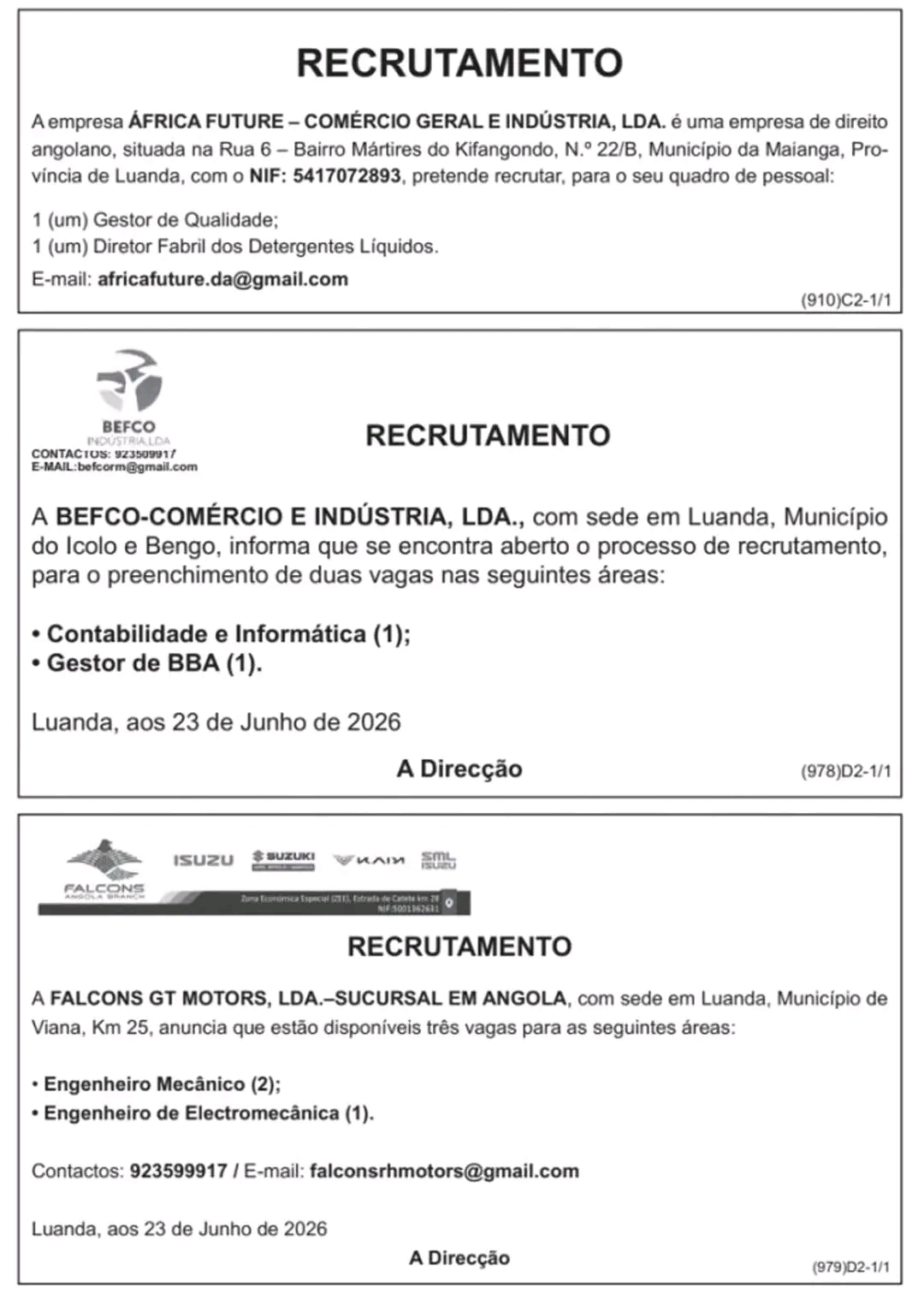Vaga para Engenheiro Mecânico