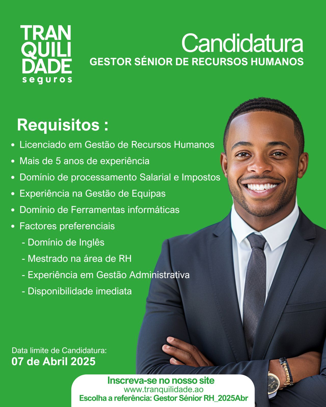 Vaga para Gestor Sénior de Recursos Humanos