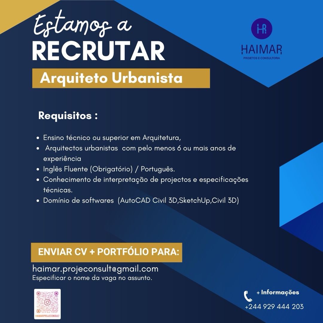 VAGA PARA ARQUITETO URBANISTA