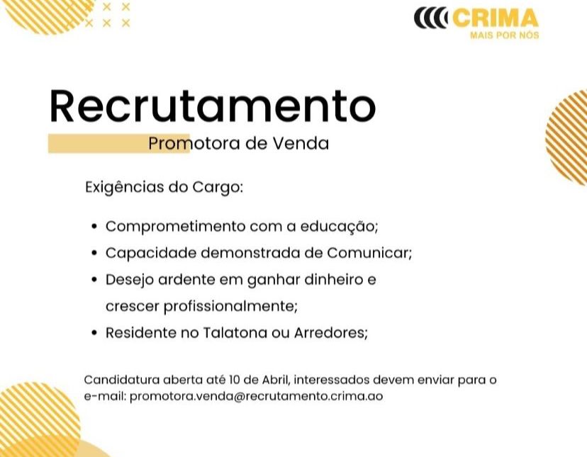 Vaga para Promotora de Venda 