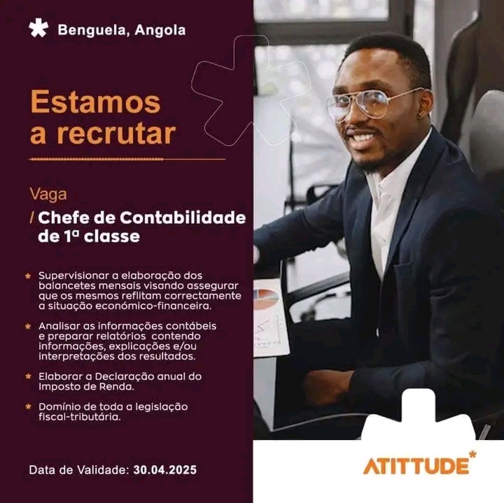 Vaga para Chefe De Contabilidade de 1ª Classe