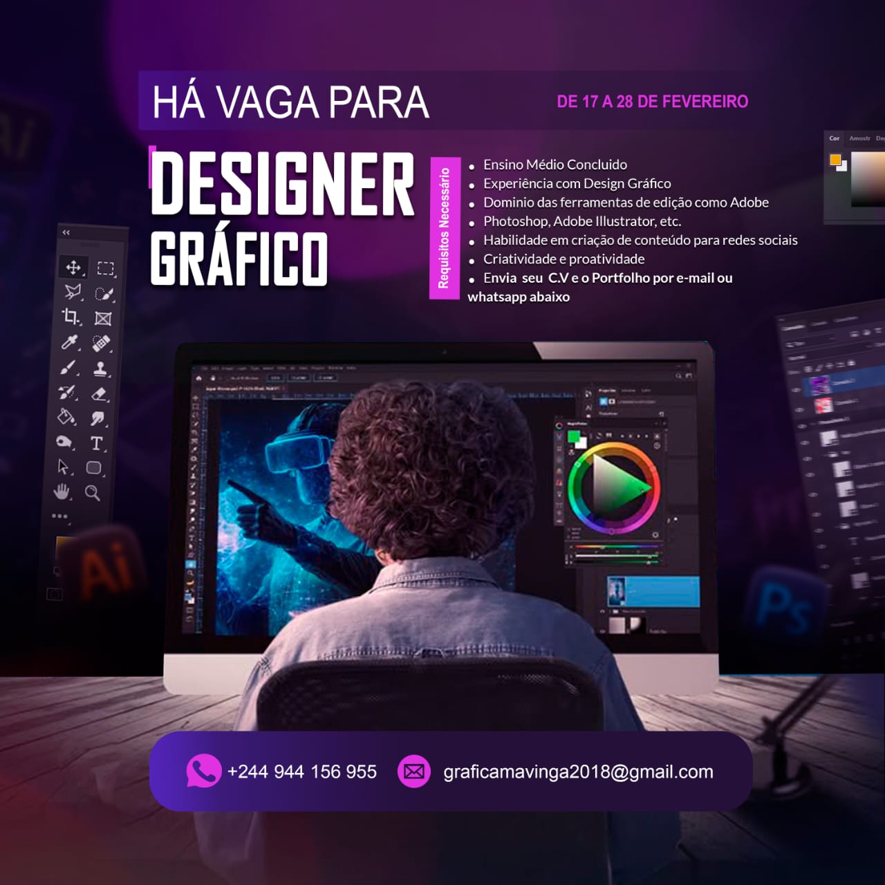 VAGA PARA DESIGNER GRÁFICO