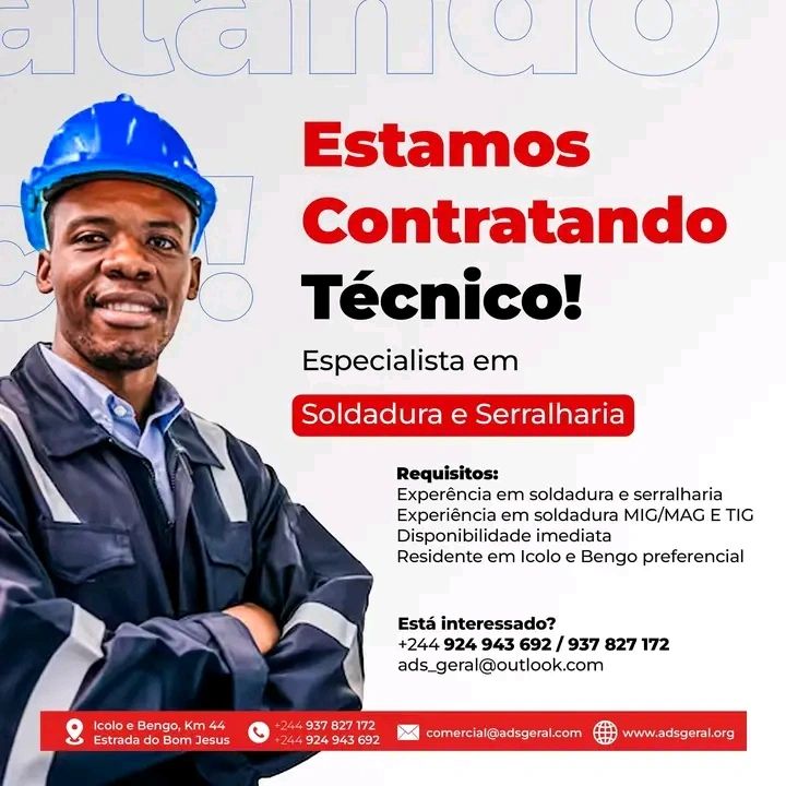 Vaga Técnico de Soldadura e Serralharia