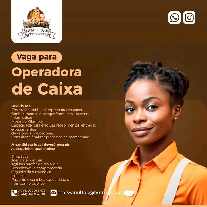Vaga para Operadora de Caixa
