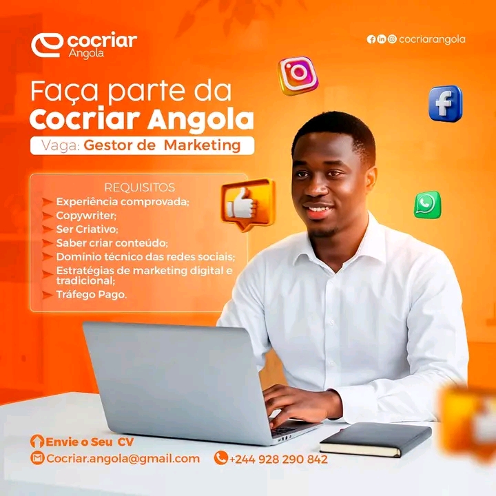 Vaga para Gestor de Marketing 