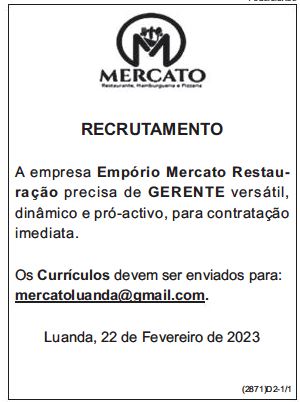 VAGA PARA GERENTE 